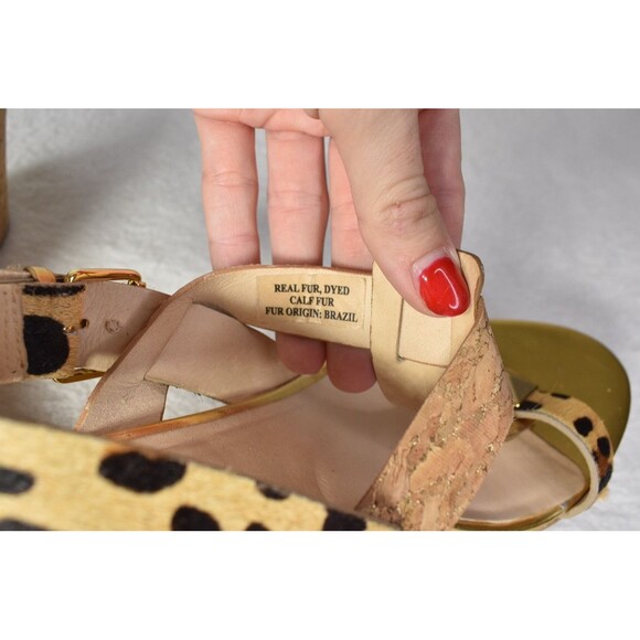 KATE SPADE NEW YORK Ponyhair Animal Print Slingback Sandals size 8.5 - Picture 3 of 7